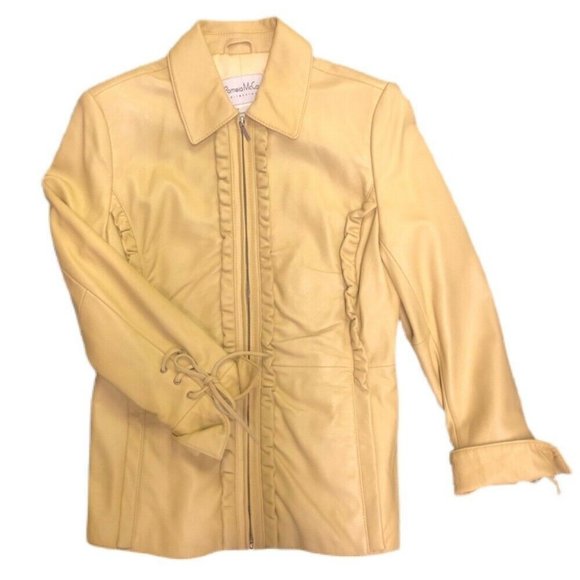 Pamela McCoy Collections leather jacket coat SIZE SMALL - Picture 2 of 5